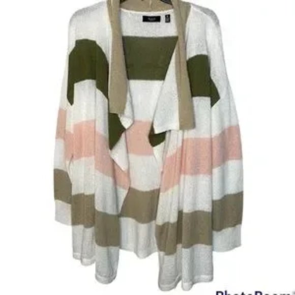Ella Sweaters - NWT 2X Ella Rafaella open Front Cardigan Sweater 3/4 Sleeve Multicolored